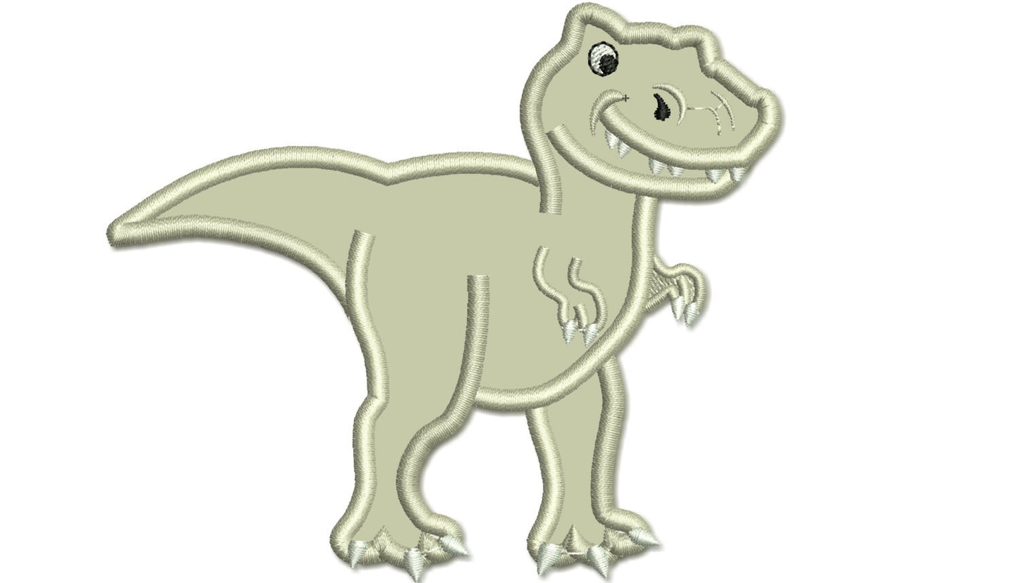 T-rex dinosaur machine embroidery and applique designs assorted sizes,
