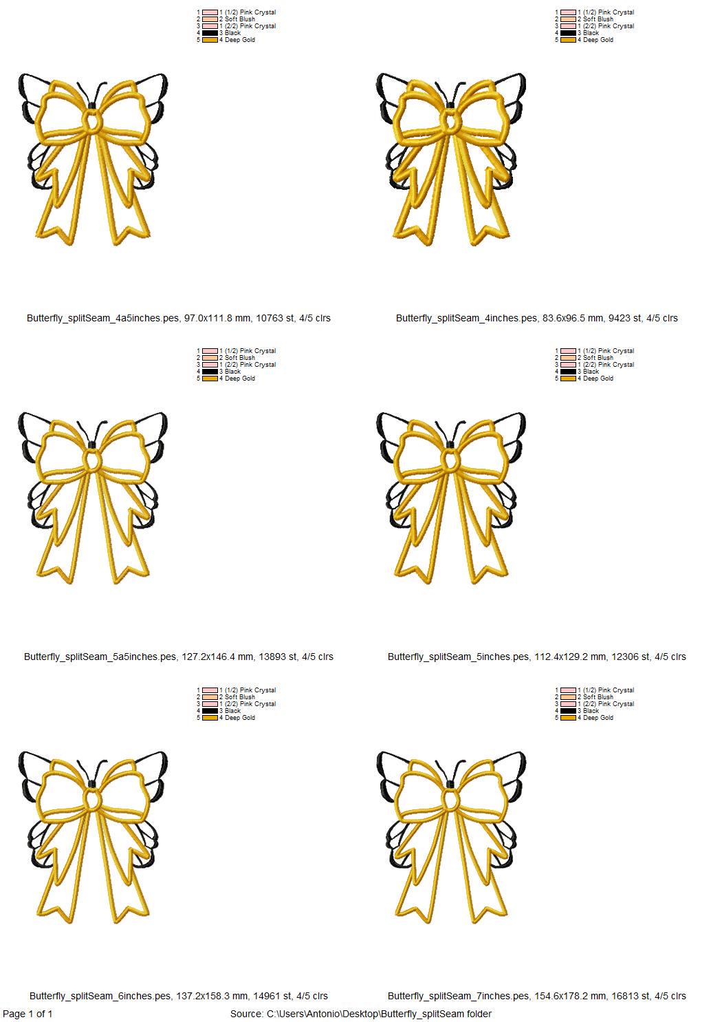 Butterfly And Bow Applique