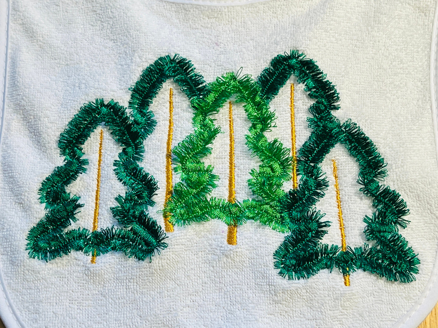Fringed Christmas Tree Outline 3 In A Row