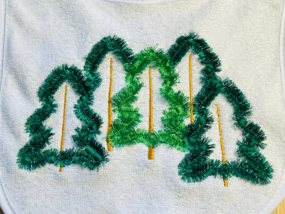 Fringed Christmas Tree Outline 3 In A Row