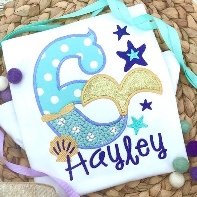 Mermaid Tail Birthday Number 6