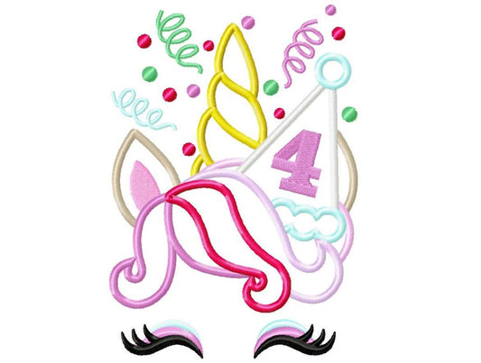 Festive Unicorn Birthday Number 4