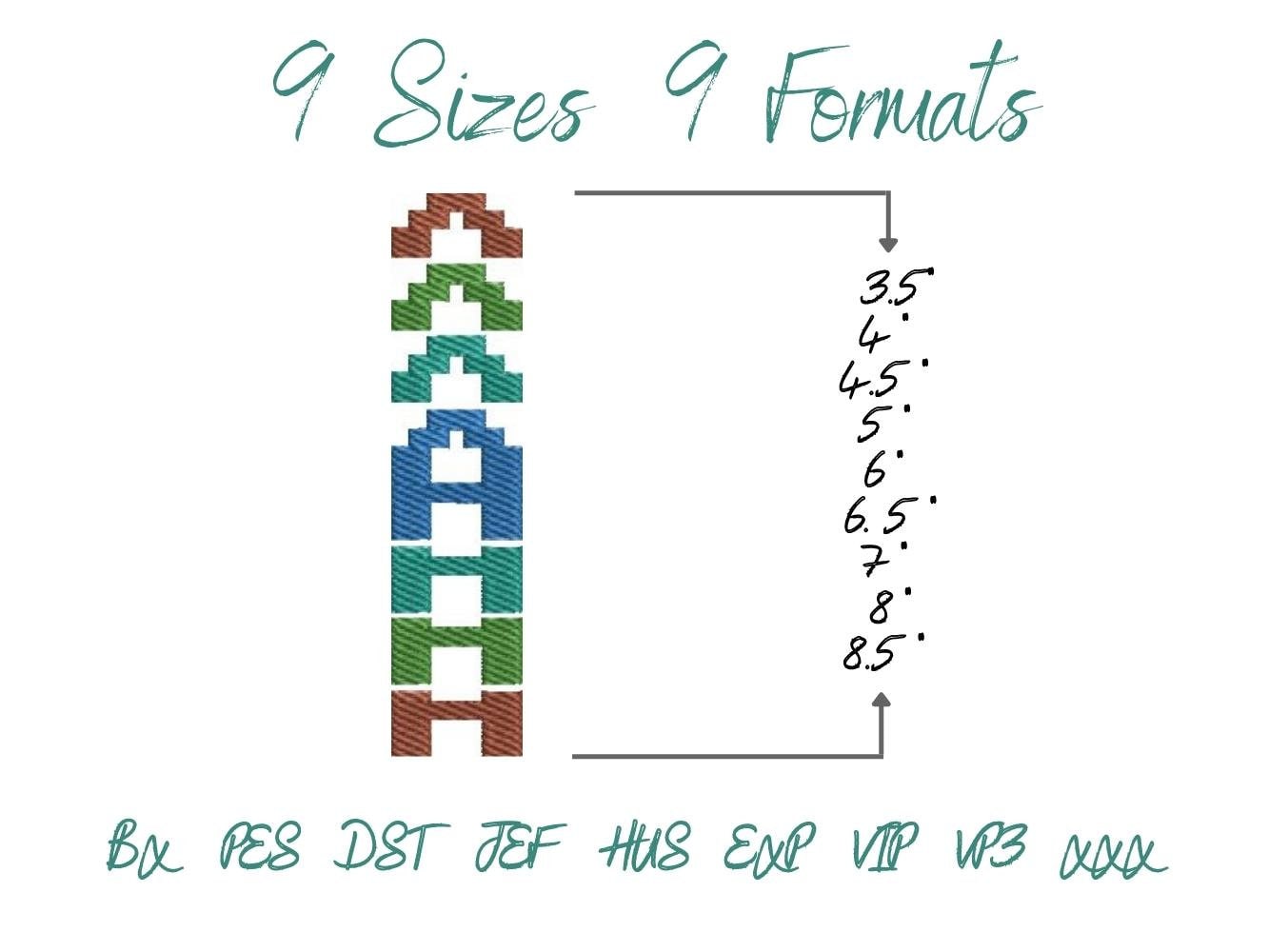 Pixel Miner Stacked Font Fill Stitch