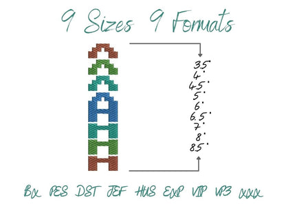 Pixel Miner Stacked Font Fill Stitch