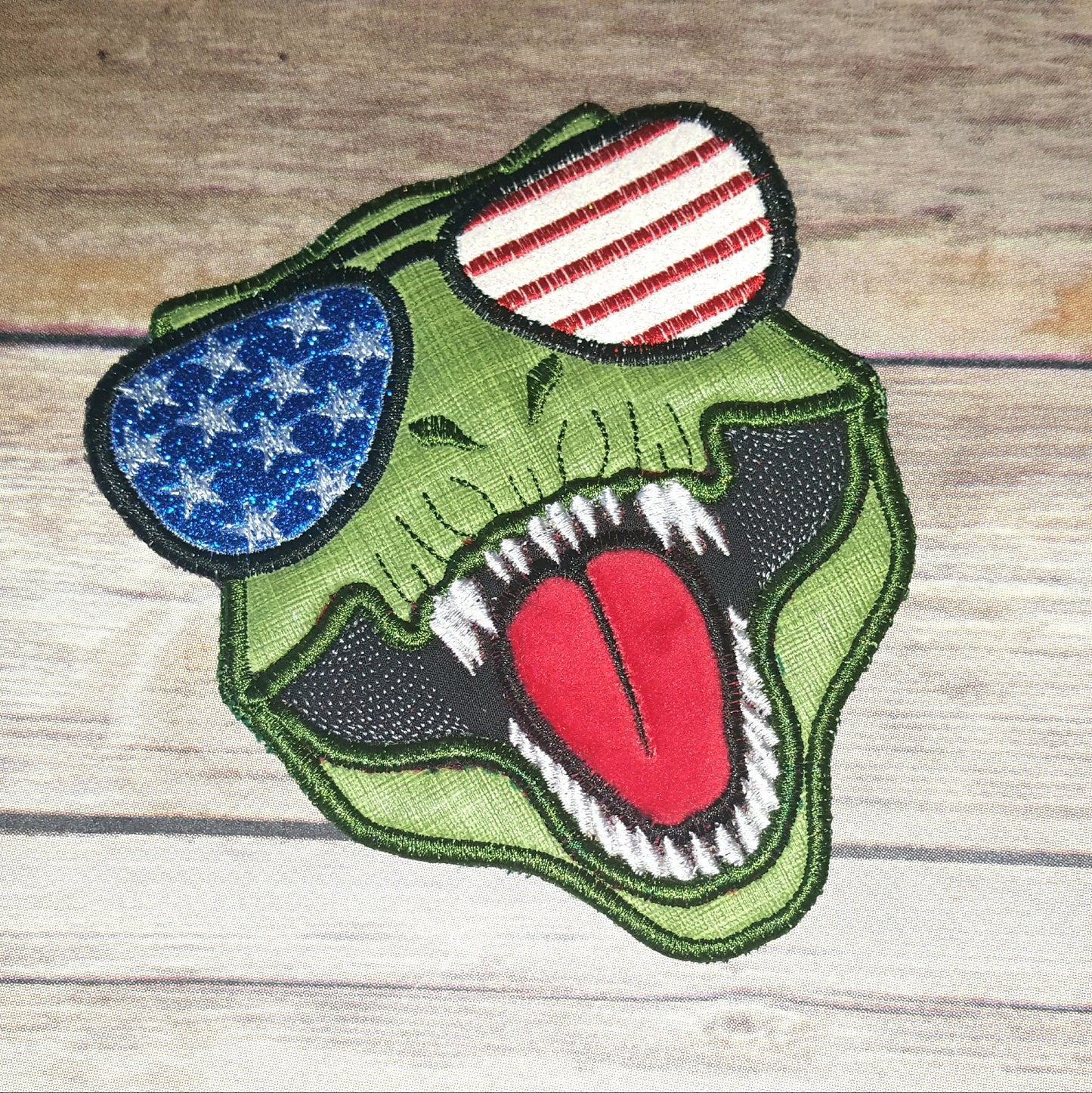 T-rex Dinosaur Face aviator glasses 4th of July patriotic machine