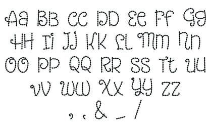 Hand Effect Stitch Font Antonio