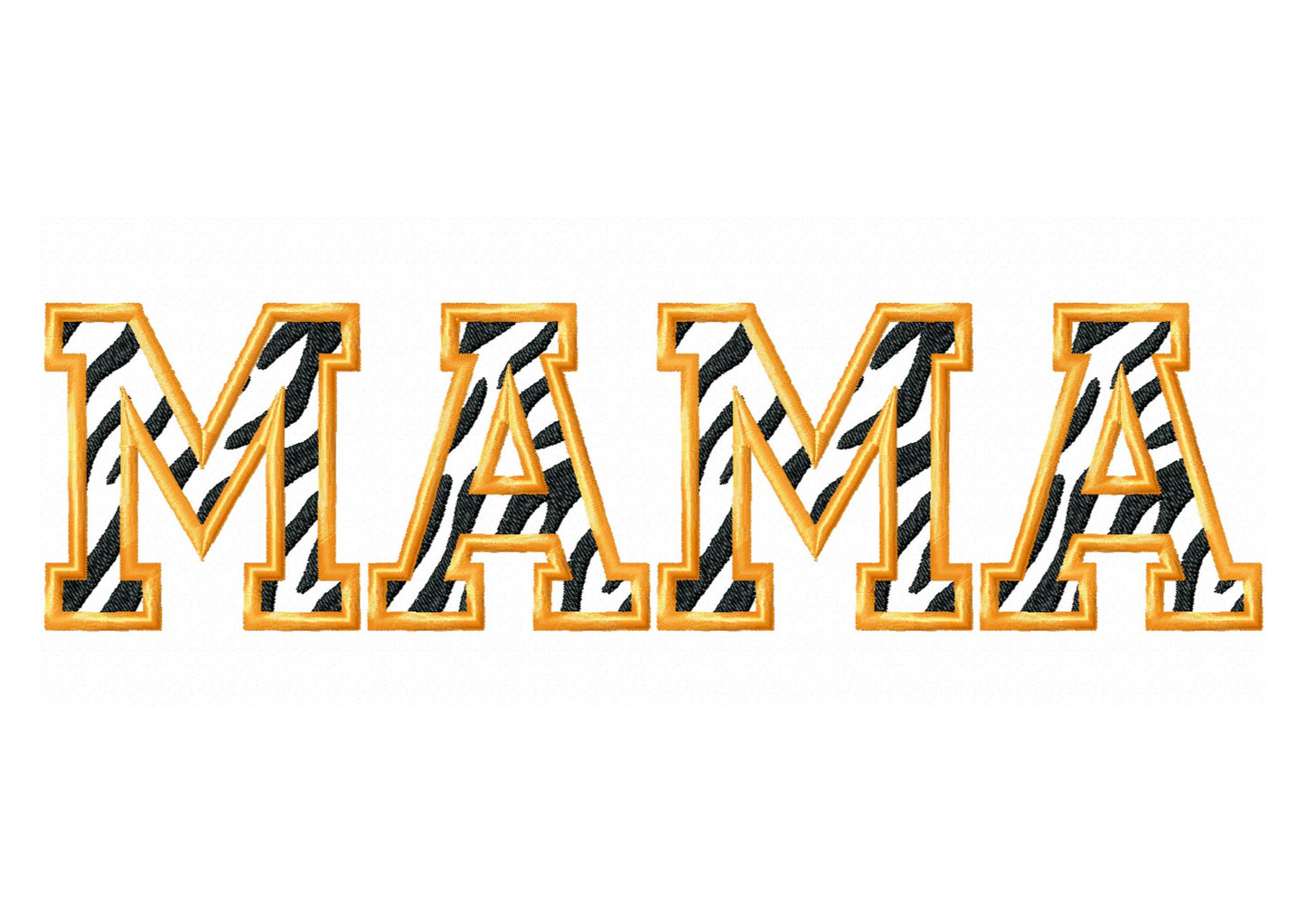 Tiger Print Striped Font Applique