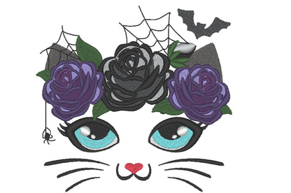 Halloween Kitty Cat Rose Floral Crown