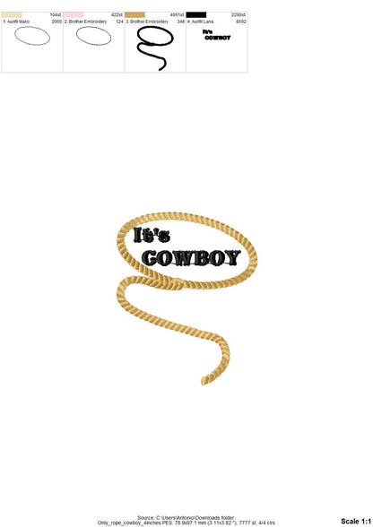 Cowboy Boots and Rope Applique