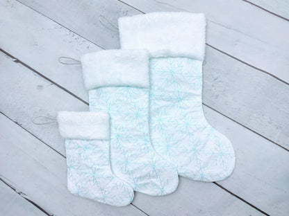 Quick Snowflake Christmas Stockings with Cuff ITH