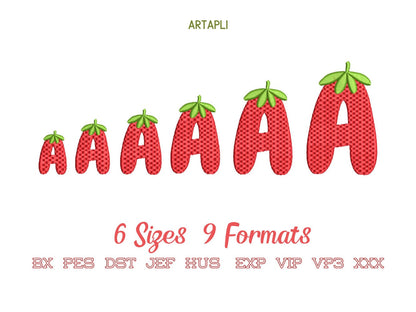 Tutti Frutti Strawberry berry FONT machine embroidery designs in