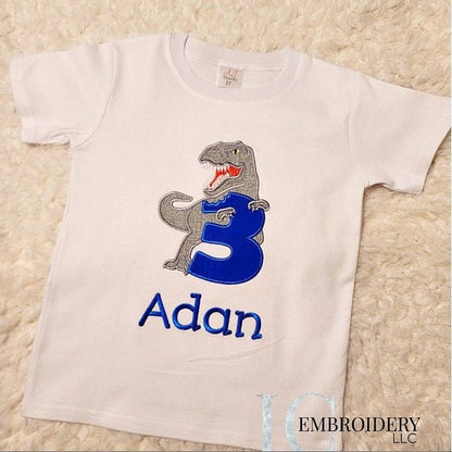 T-Rex Indominus Dinosaur and Birthday Numbers