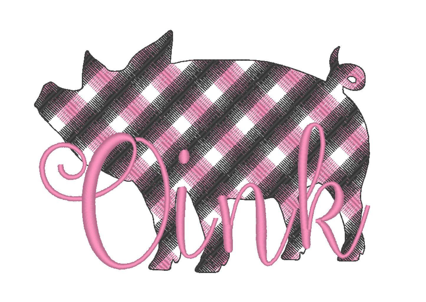 Gingham Plaid Patterned Piggie Pig