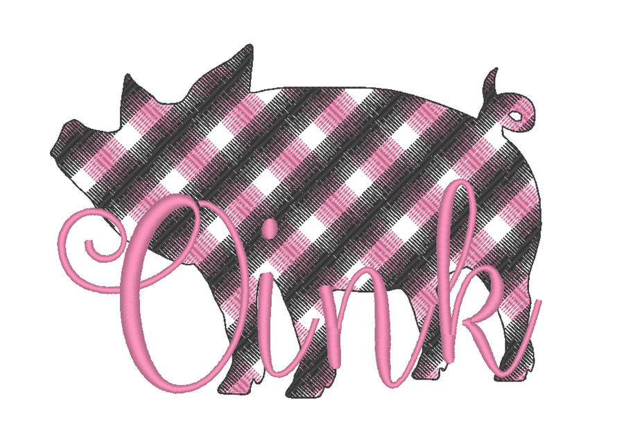 Gingham Plaid Patterned Piggie Pig