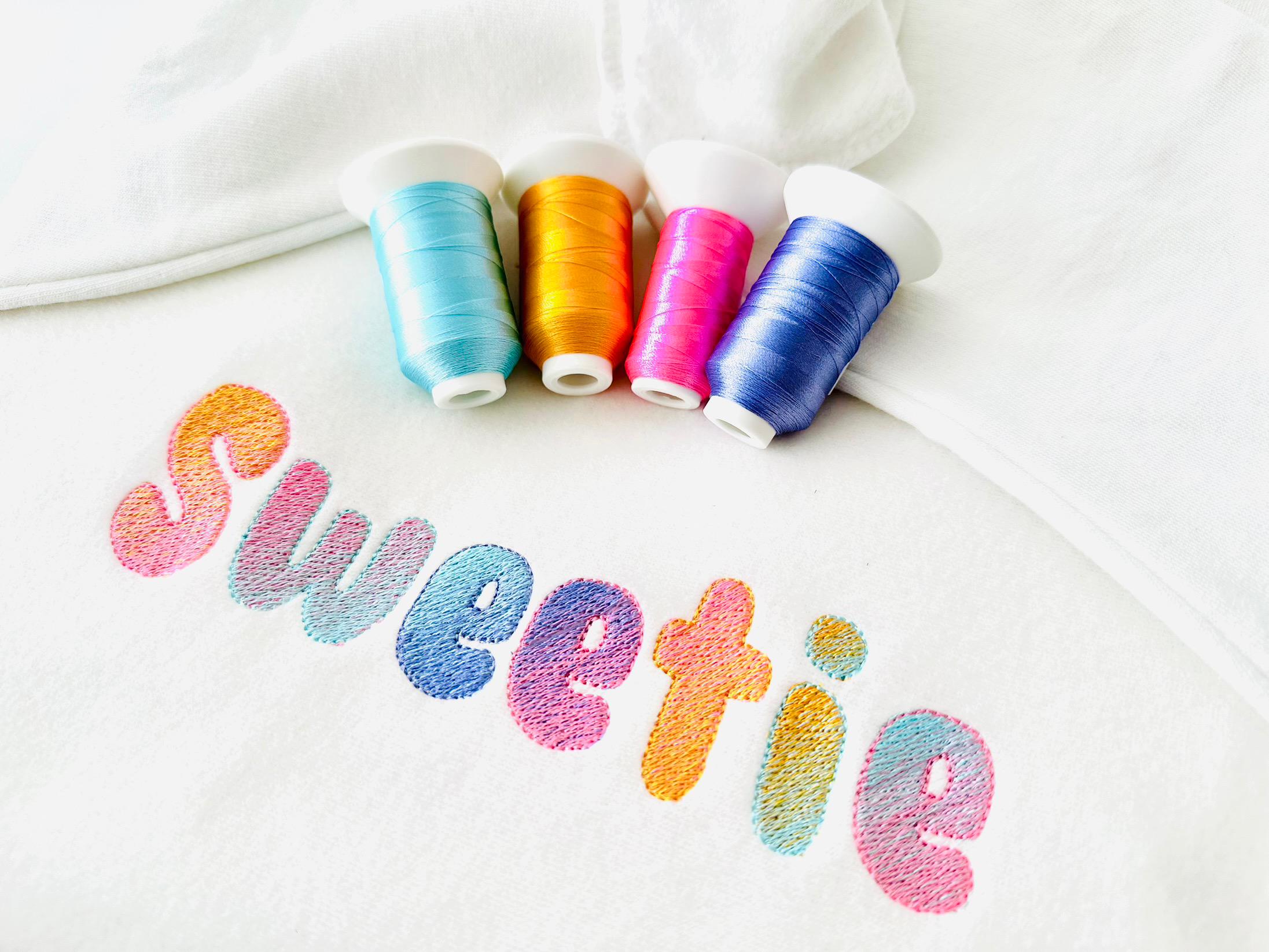 Gradient Font NO special thread ombre iridescent effect 2 Color ...