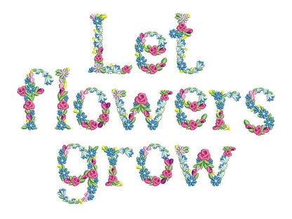 Meadow Bluebell Rose Floral Font