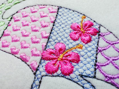 Patchwork Flamingo Bird silhouette outline patterned Flamingo kids