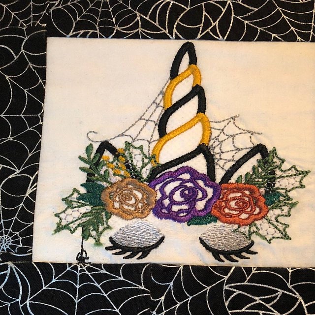 Shabby Chic Floral Halloween Unicorn