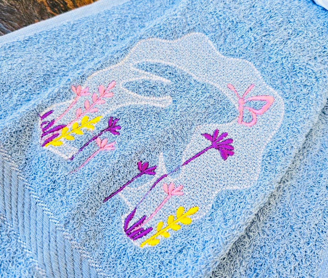 Embossed Floral Bunny