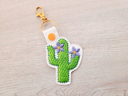 Floral Cactus Keychain
