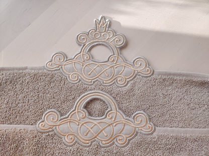 Elegant Wedding Towel Hanging Hole Topper