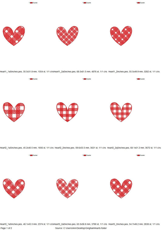 Single Gingham Tartan Valentine Heart