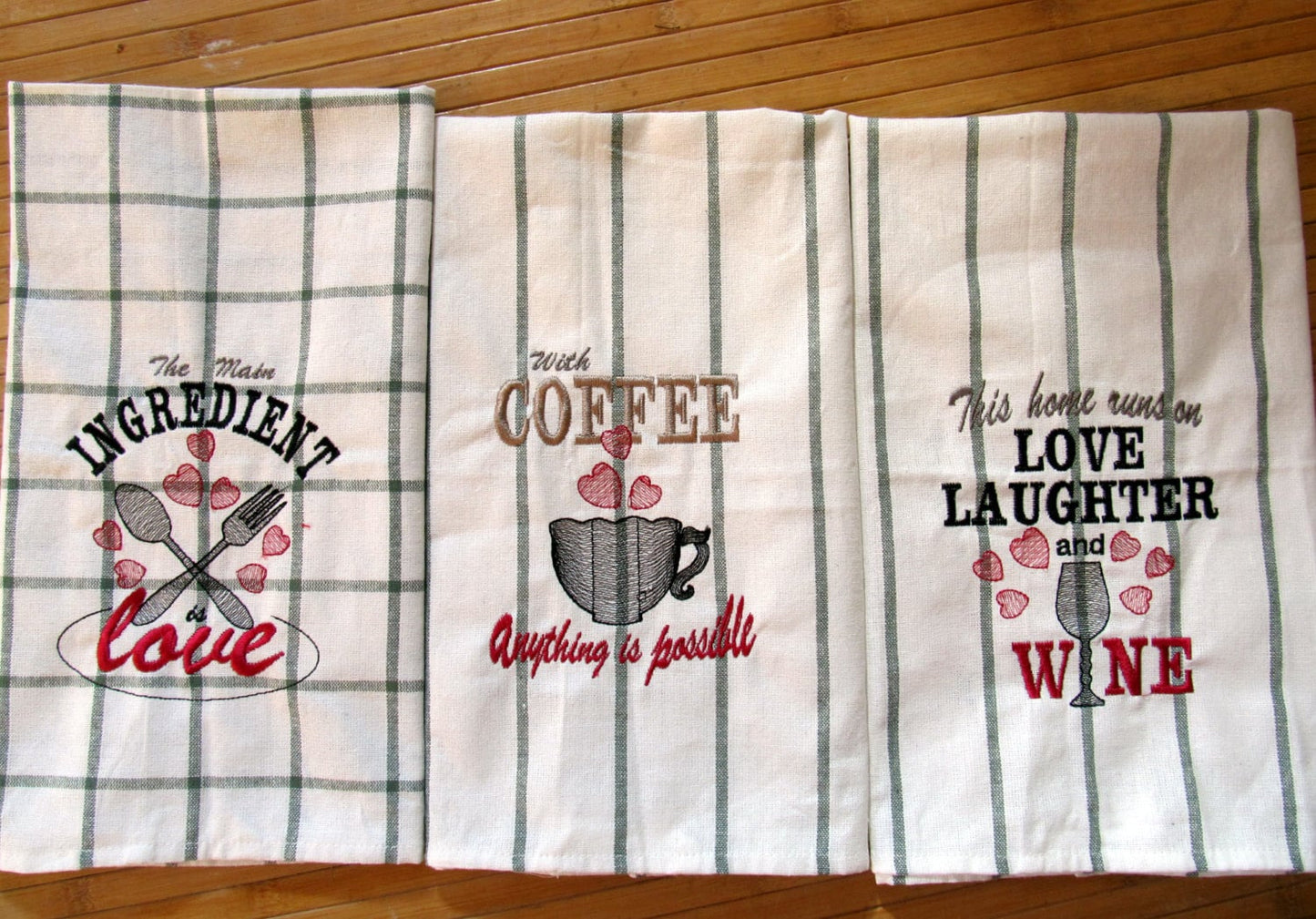 Kitchen Towel Quote Set of 6