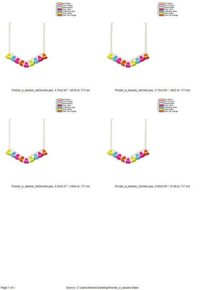 Genuine Pocket Applique with Fringed Tassels