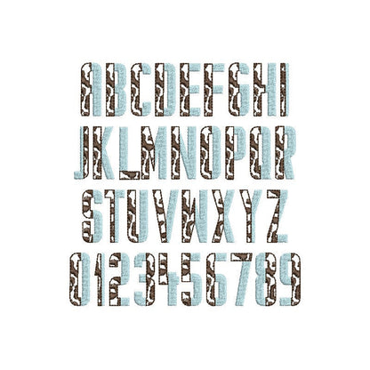 Leopard Spots and Fill Stitch Narrow Split Font