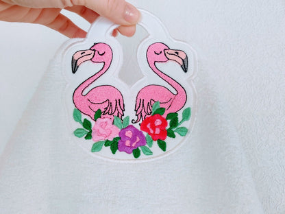Floral Rose Flamingo Towel Topper