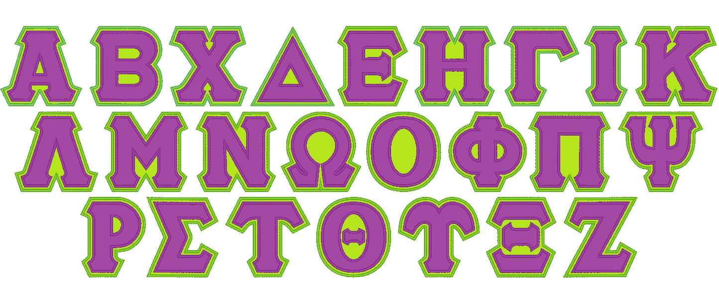 English and Sororities Greek Font Set of 2