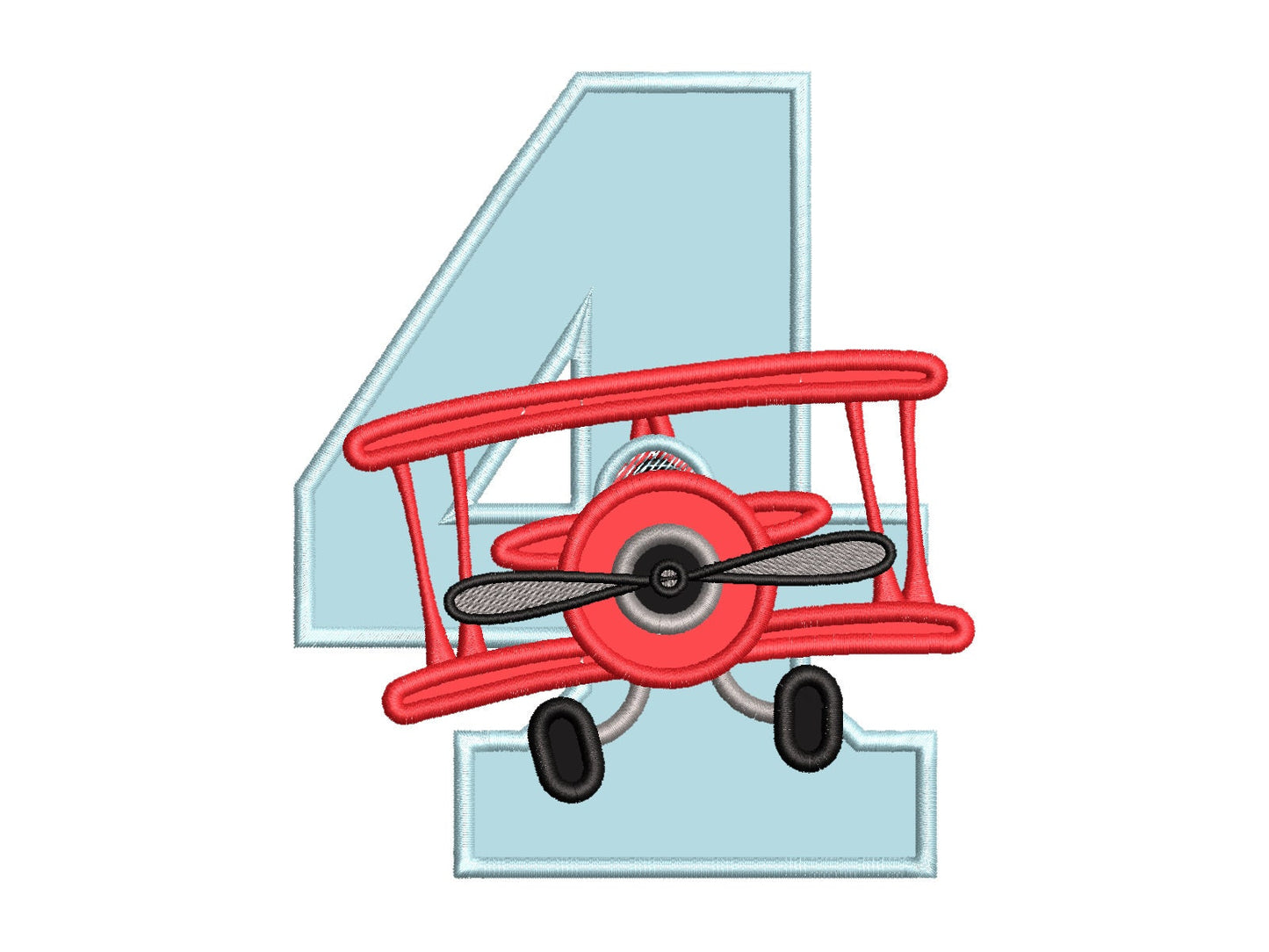 Airplane Birthday Number 4 Four