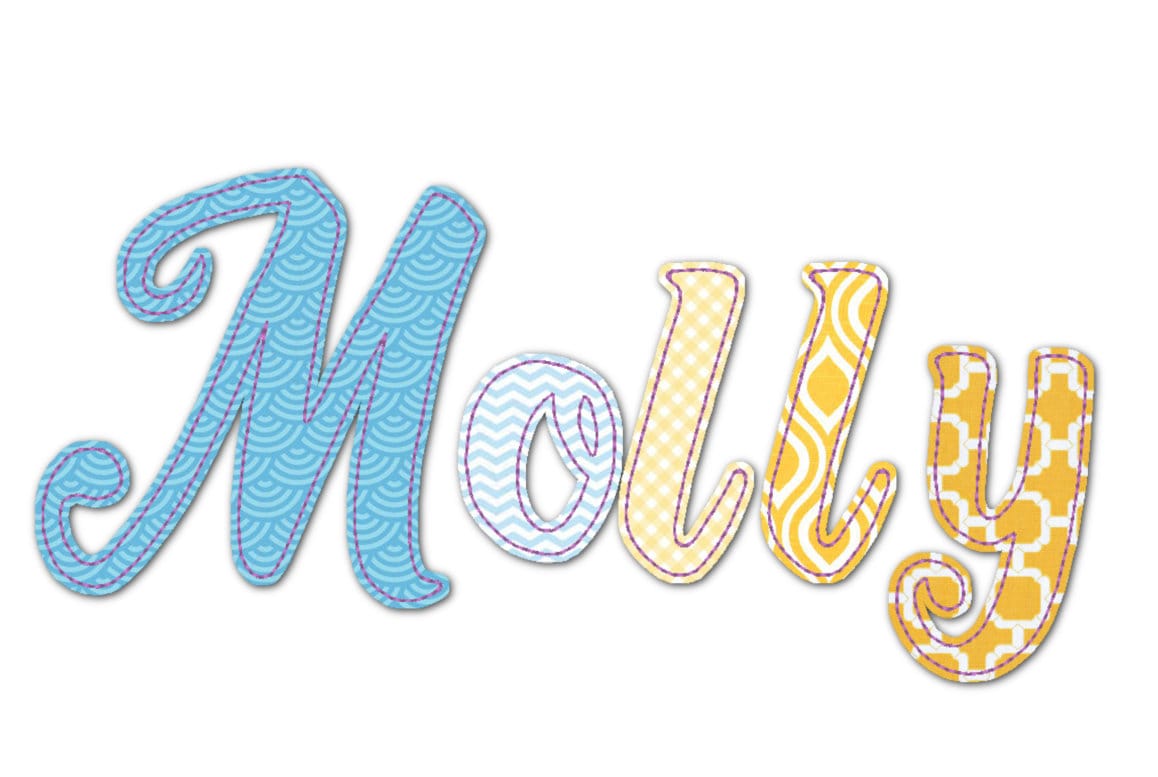 Raggedy Edge Applique Font Molly