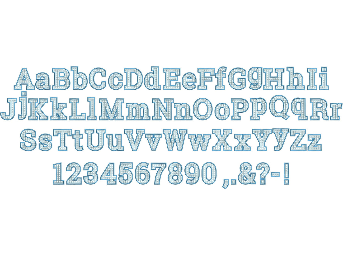 Classy Plaid Patterned Font Applique