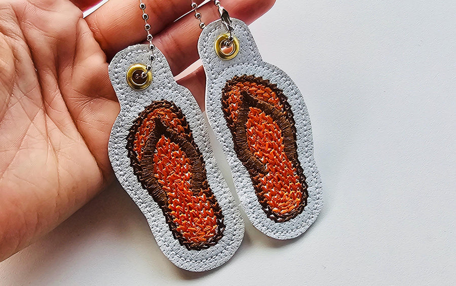 Summer Beach Flip Flops Keychain