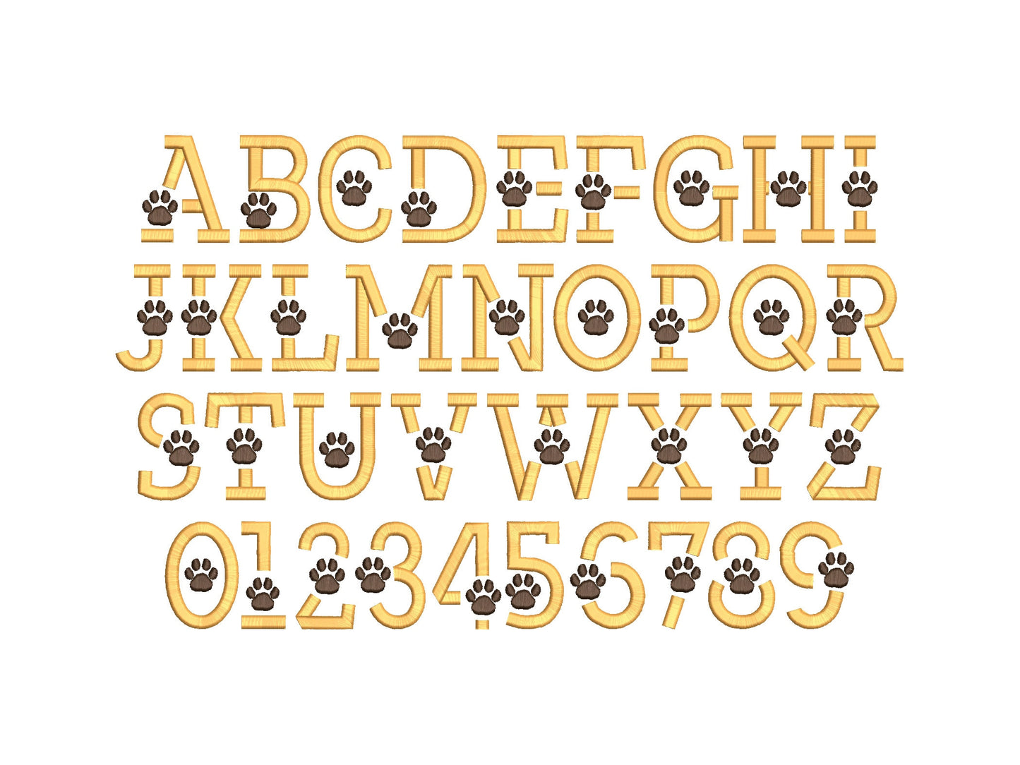 Puff Puffy Foam Dog Cat Paw Font