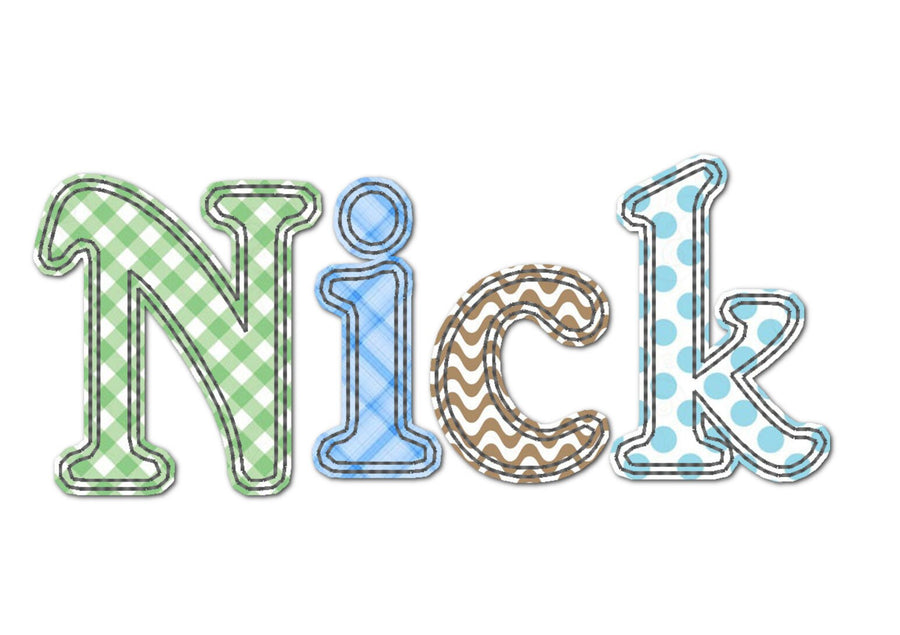 Classic Raggedy Edge Applique Font