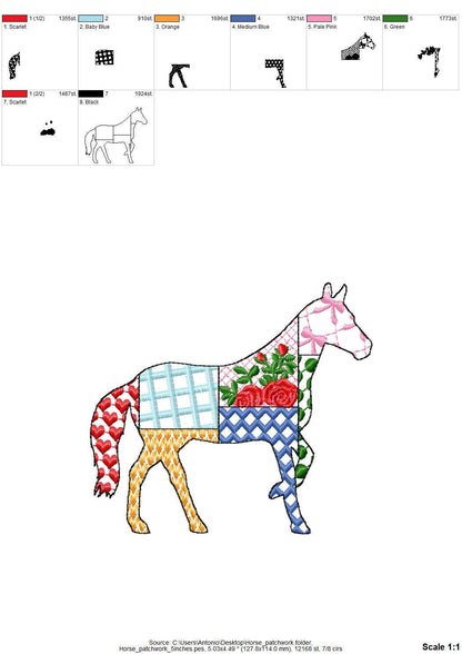 Patchwork Patterned Farm Animals Set