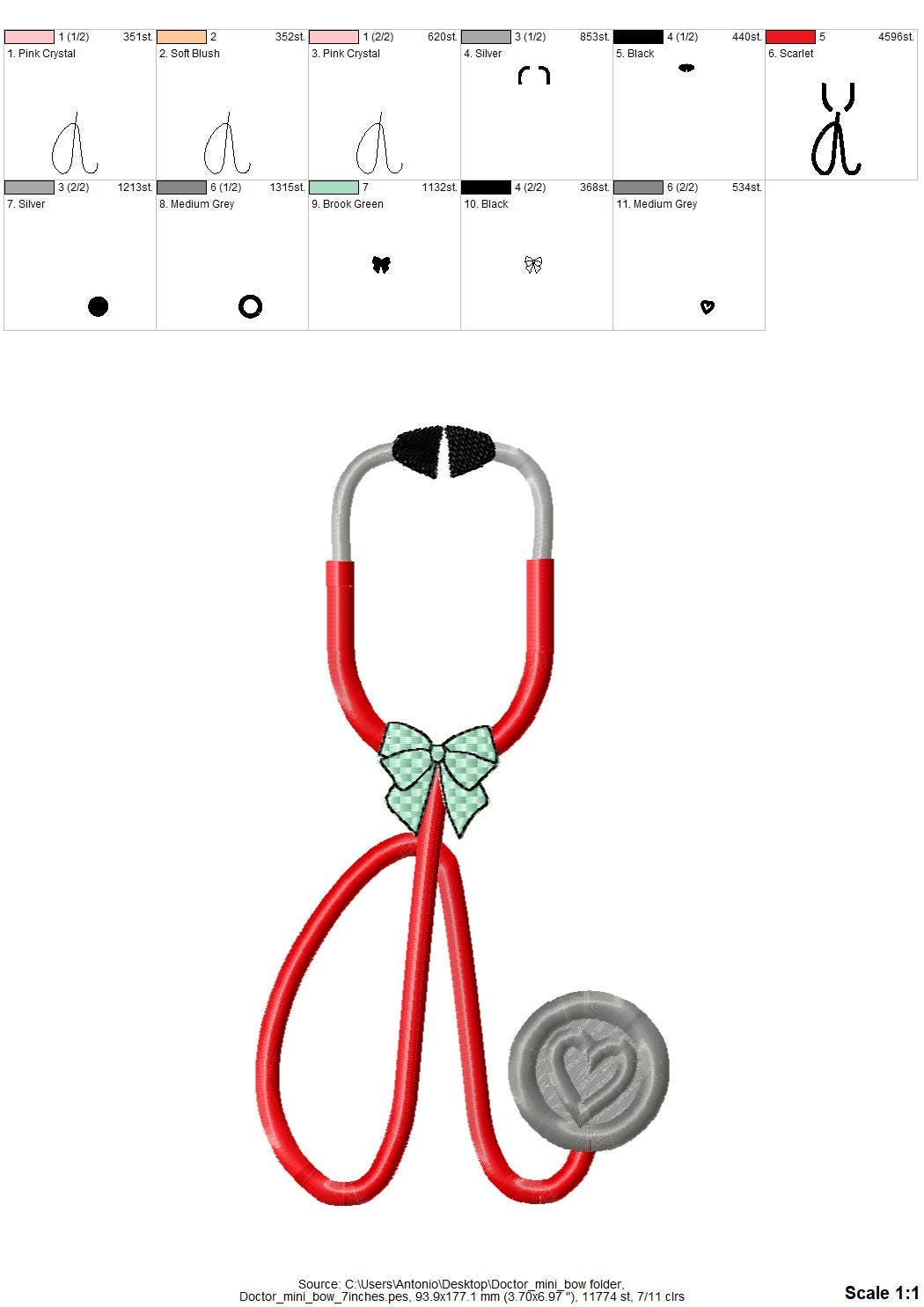 Therapist Medic Stethoscope with Bow