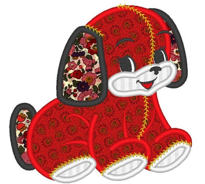 Quilt Raggedy edge applique kitty cat and puppy toy applique machine