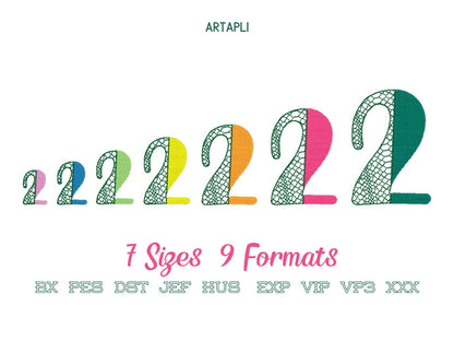 Split Font Crocodile Alligator print and fill stitch Duo font 2 colors