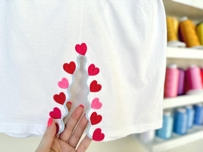 Heart Scalloped Split Side Seam