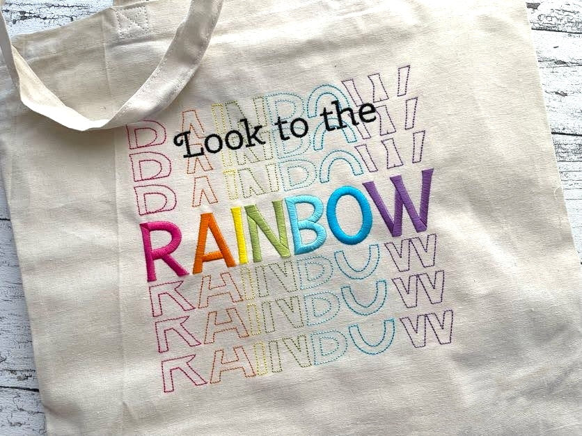 Stacked Font satin stitch and outline trend alphabet letters awesome