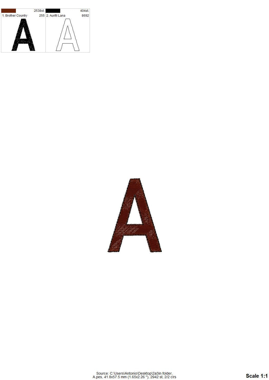 Fill Stitch And Outline Font Ronda