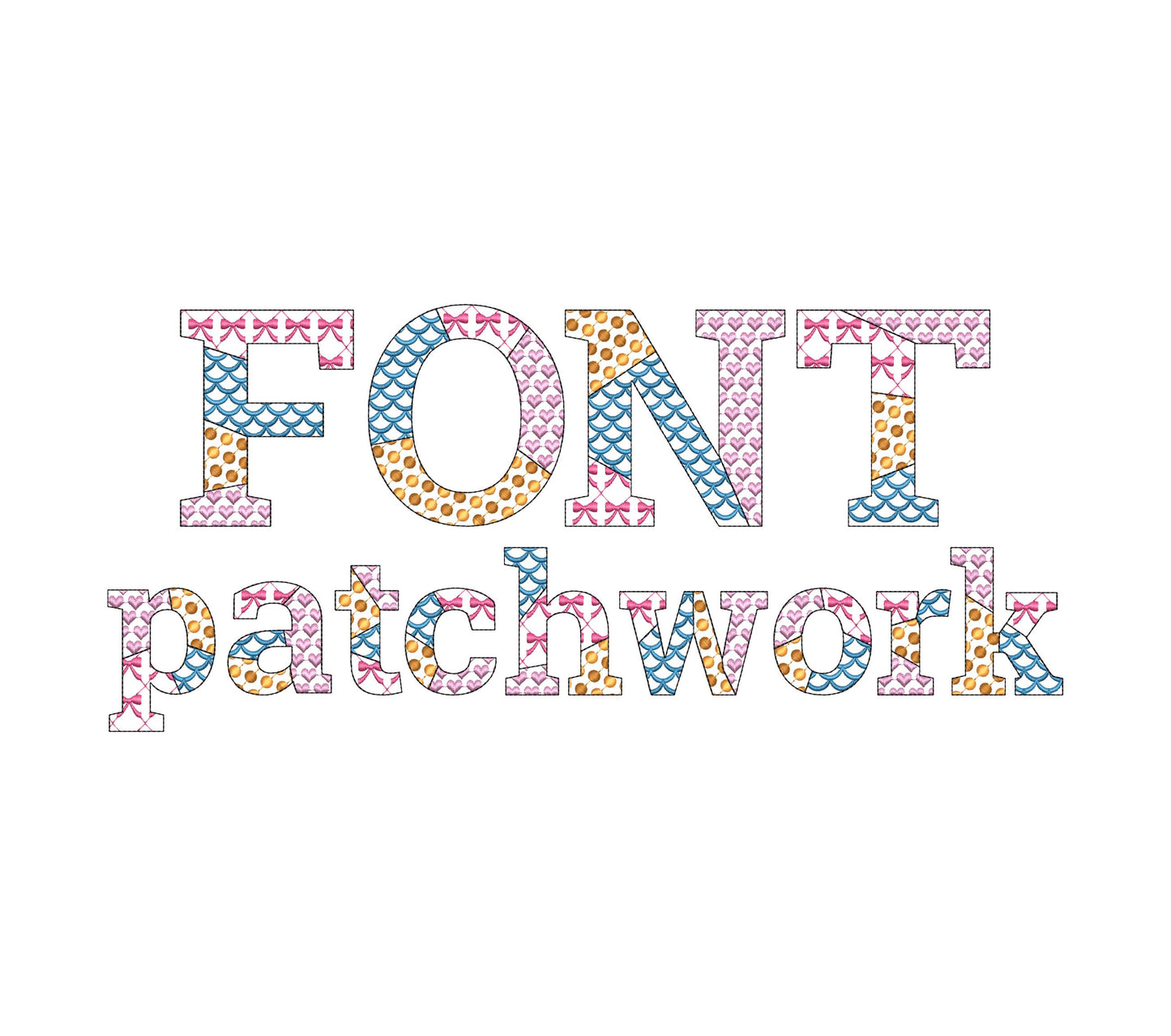 Patchwork Patterned Block Font