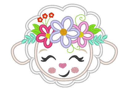 Little Lamb Sheep Face Applique