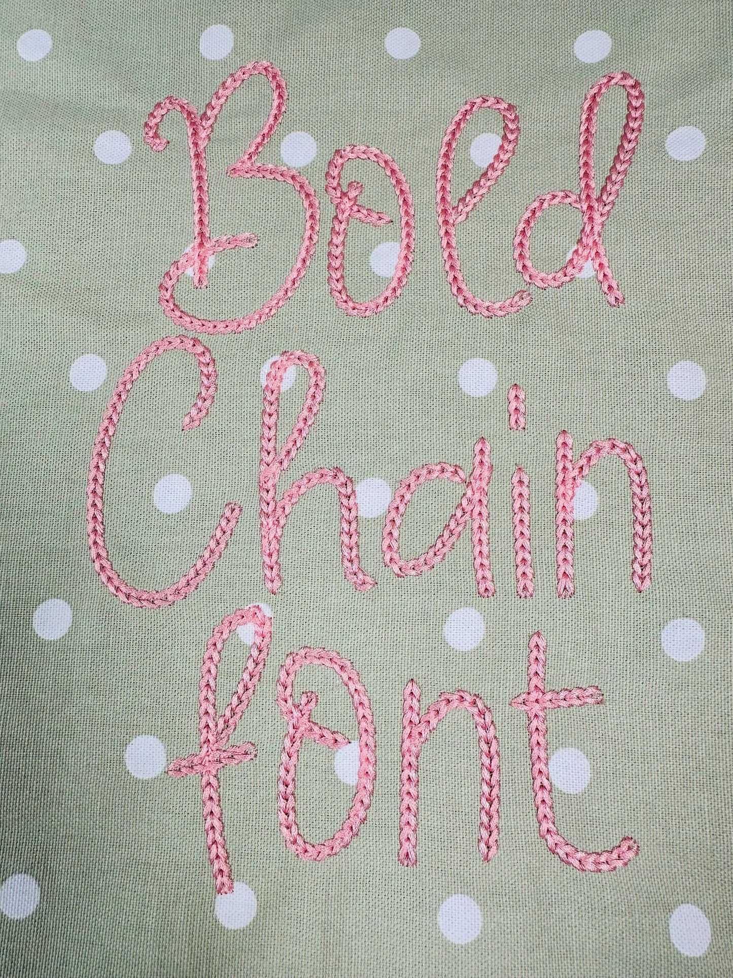 Narrow Bold Authentic Hand Chain stitch FONT machine embroidery designs