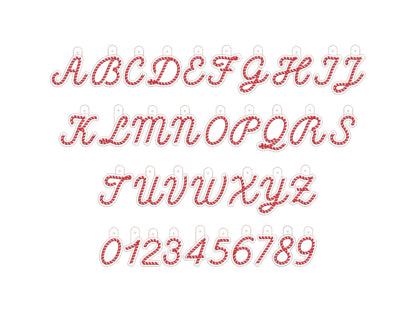 Candy Cane Monogram Keychain