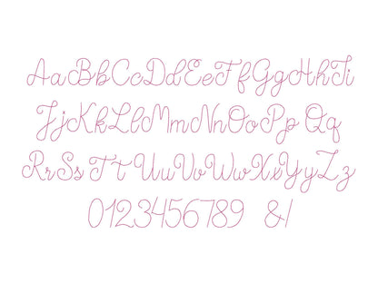 Simple Quick Bean Stitch Thin Line Font