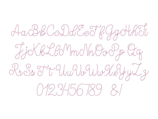 Simple Quick Bean Stitch Thin Line Font